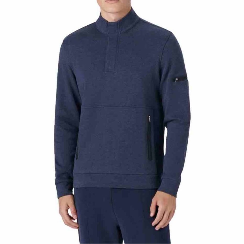 Bugatchi Midnight Quarter Zip Pullover Sweatshirt Men’s Blue Size XXL